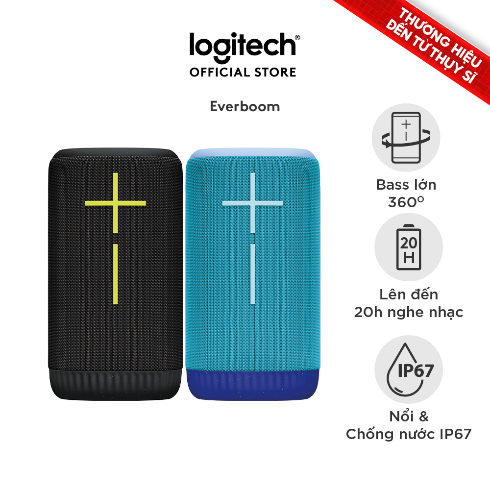 Loa di động Bluetooth Logitech Ultimate Ears EVERBOOM - Bass lớn 360o, Loa chống nước IP67, Pin đến 