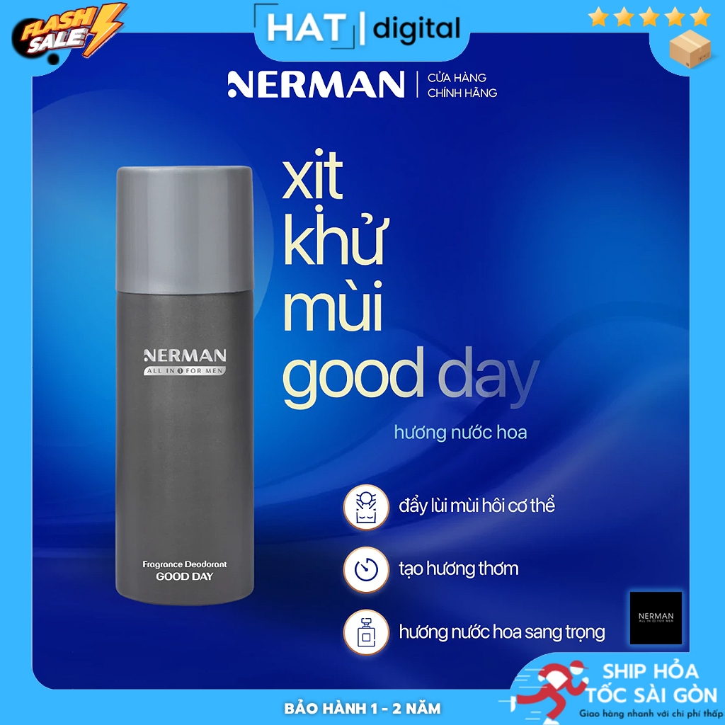 Nước Hoa Khử Mùi Good Day 100ml Nerman | Xịt Khử Mùi Nam Giới Nerman Hương Nước Hoa First Date 100ml
