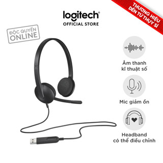 Tai nghe có dây Logitech H340 - Mic giảm ồn, kết nối USB-A