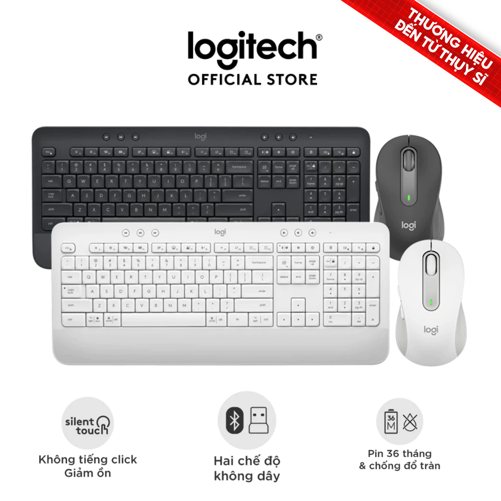 Combo Bàn phím Logitech K650 & Chuột Logitech M650 - Bluetooth, USB Bolt