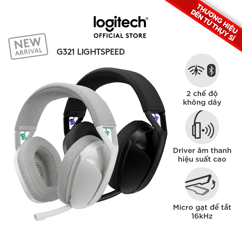 Tai nghe Gaming không dây Bluetooth Logitech G321 LIGHTSPEED - Cần micro 16 kHz, pin 20 giờ | BigBuy360 - bigbuy360.vn