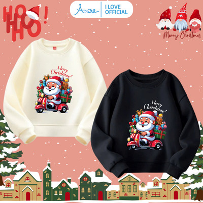 [HÀNG MỚI VỀ] AORE Áo SWEATER cho bé Giáng Sinh, Áo nỉ da cá dài tay Ông già Noel cổ tròn mềm mịn trai, bé gái từ 10-34