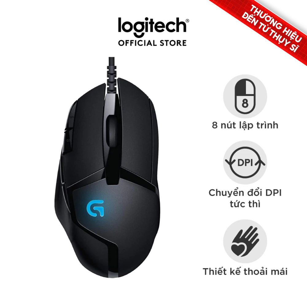 Chuột gaming có dây Logitech G402 Hyperion Fury FPS - Theo dõi tốc độ cao 8 nút lập trình | BigBuy360 - bigbuy360.vn