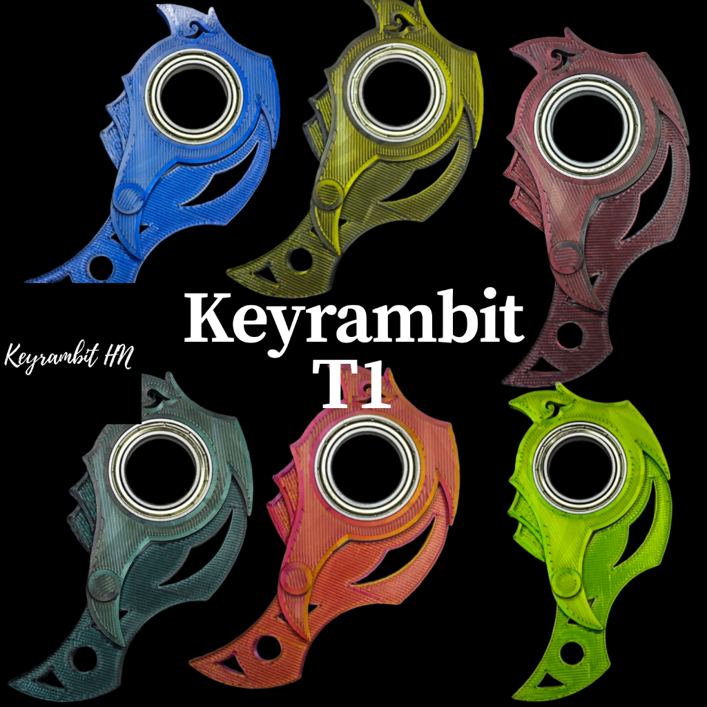 Bộ sưu tập Keyrambit T1 - Móc khóa xoay keyrambit cao cấp xả stress - kèm khoen móc khóa