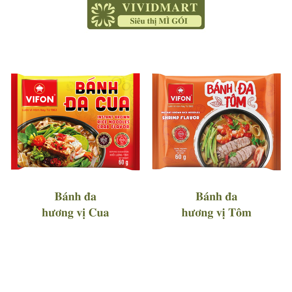 [GÓILẺ]-VIFON- Bánh đa Vifon gói 2 vị: Cua, Tôm, bánh đa cua Vifon, bánh đa tôm Vifon, bánh đa Vifon