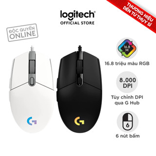 Chuột gaming có dây Logitech G203 Lightsync - Tùy chỉnh RGB, 6 nút lập trình, nhẹ