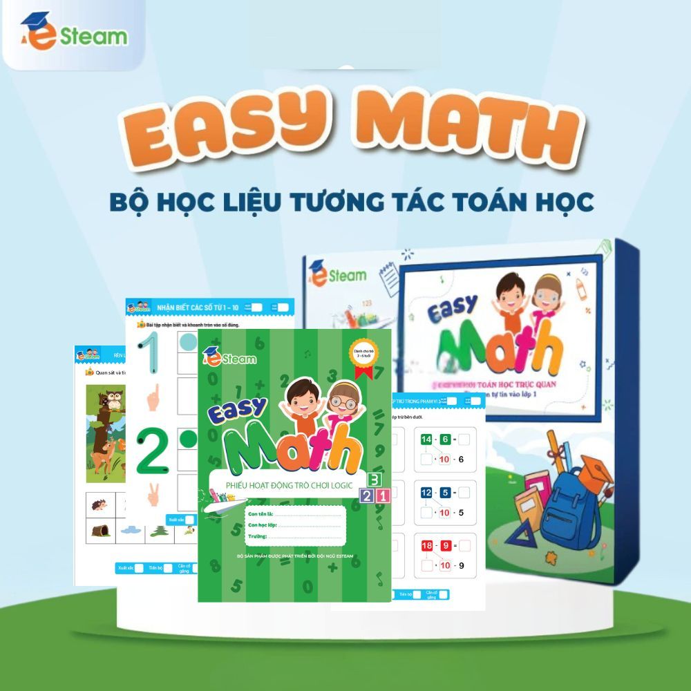 EASY MATH bộ học liệu tương tác toán học cho trẻ mầm non và tiểu học giúp bé làm quen với phép tính 