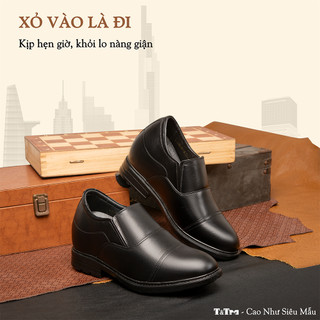 [10CM] Giày Nam Đế Cao T&Tra T93 Đen - Ít Dốc Mang Thoải Mái Hơn