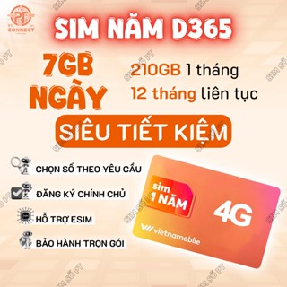 Sim 4G Vietnamobile – 7GB/Ngày – Gói 1 Năm (D365) – Không Cần Nạp Tháng