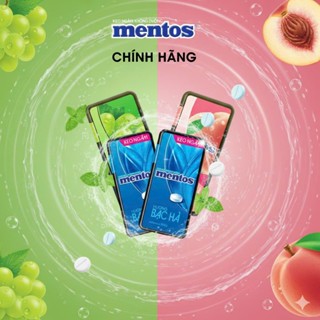  COMBO Kẹo ngậm không đường Mentos Hương Đào Nho Bạc Hà  hộp nhựa  mang đến hơi thở tươi mát 