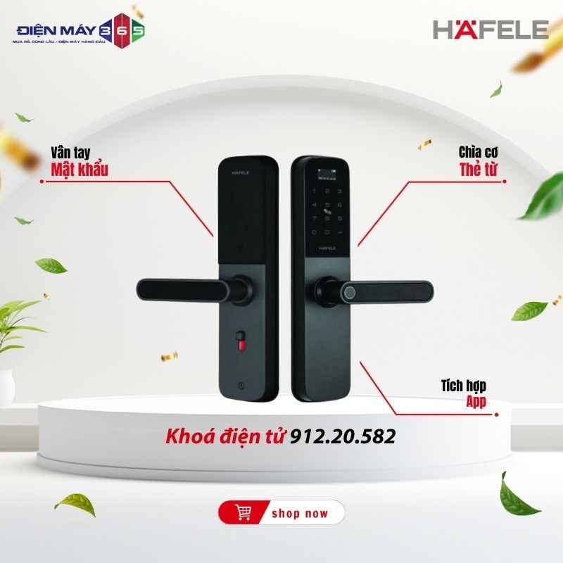Khóa điện tử Hafele DL6100 912.20.582 - Thiết Kế Hiện Đại, Cao Cấp, Mở Khóa Đa Dạng, Xác Thực Kép