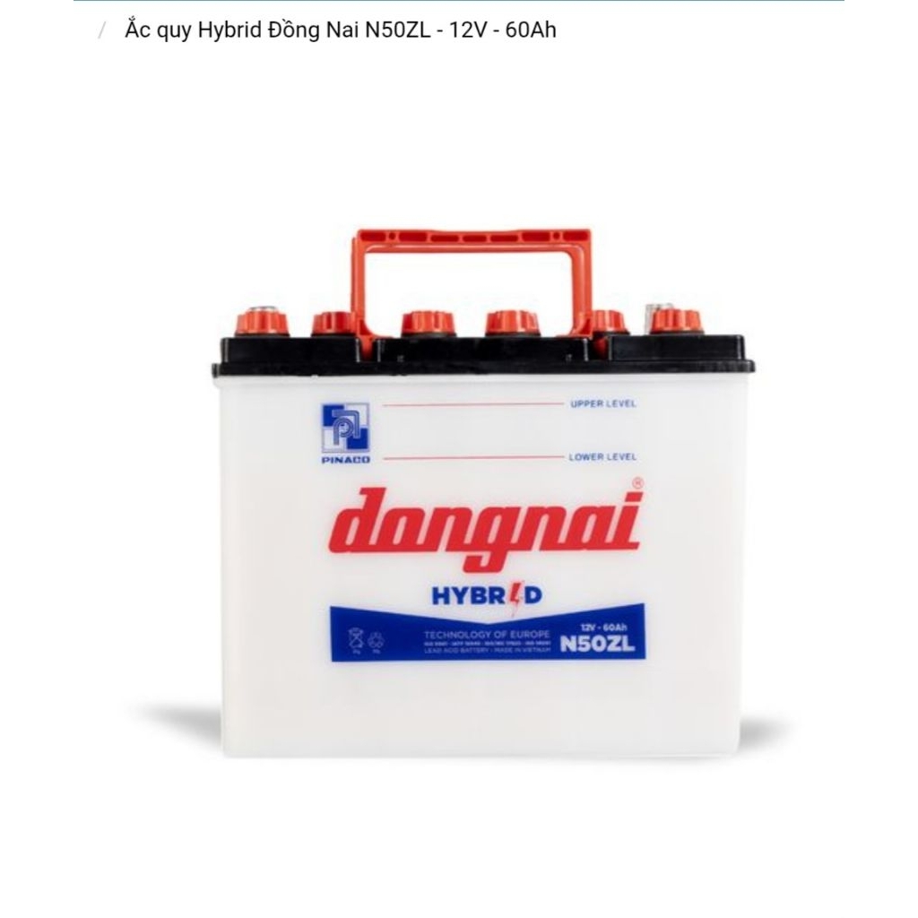 Bình ắc quy 12v Hybrid đồng nai N50ZL | 12V - 60ah ( tặng acid châm bình )