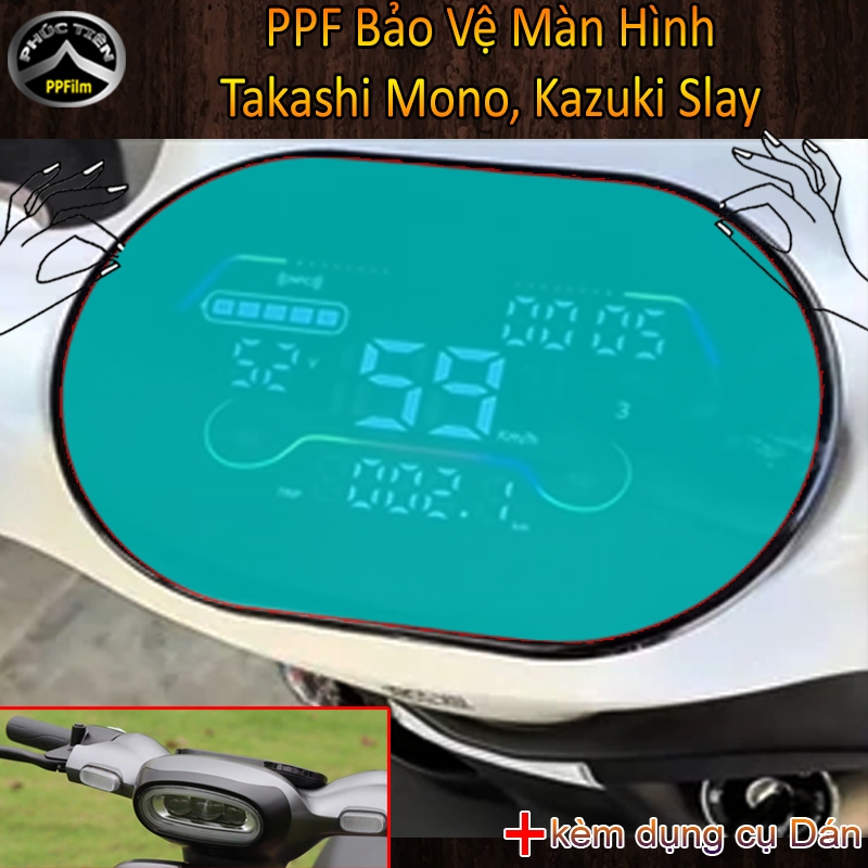Miếng dán PPF màn hình mặt đồng hồ xe điện Takashi Mono, Kazuki Slay, chống trầy xước, tự phục hồi, 