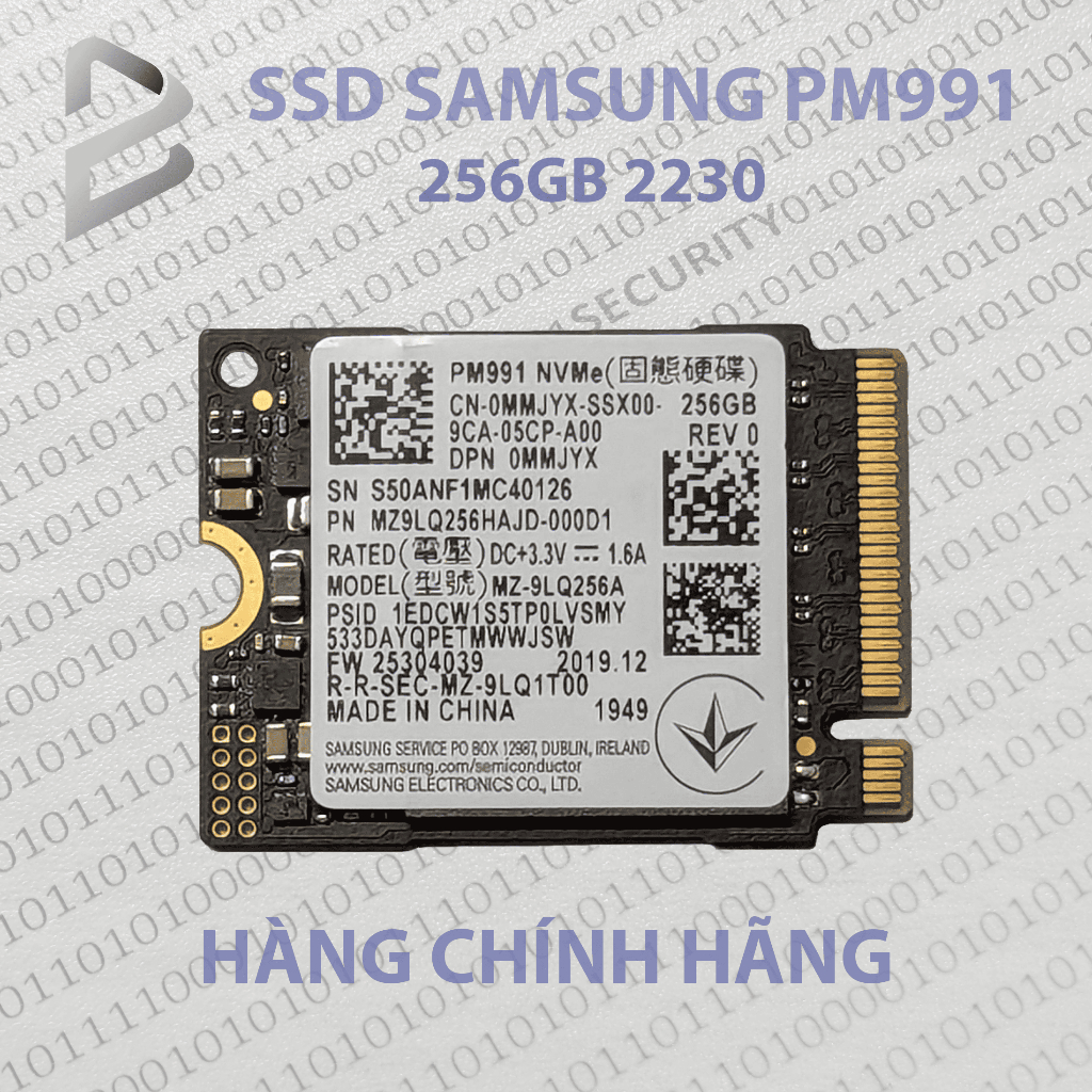 BZone - Ổ cứng SSD Samsung PM991/PM991a 2230 256GB | NVMe PCIe 3.0 | Tốc độ cao  – Ổn định