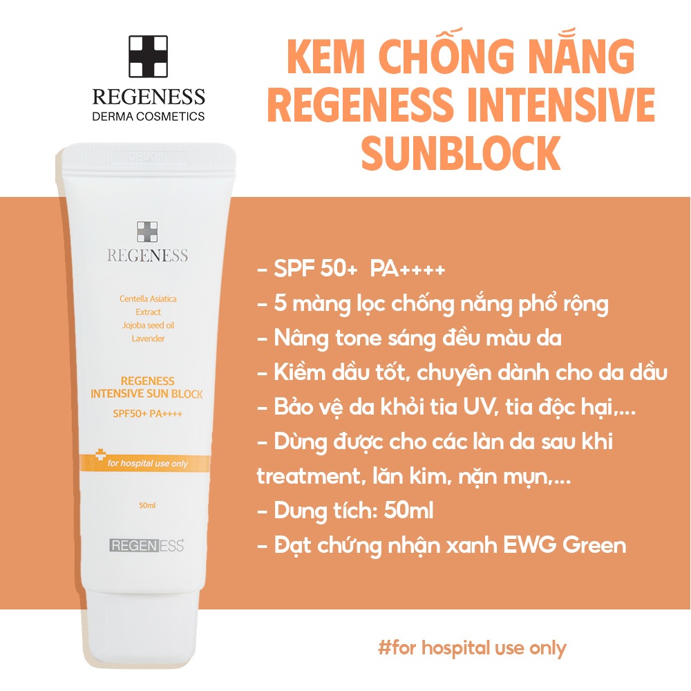 Kem chống nắng Regeness Intensive Sunblock - KCN của Viện Da Liễu Hàn Quốc