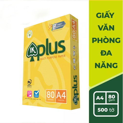 Giấy A4 IK Plus 80GSM (500T)-Giấy Ghoto Cao Cấp