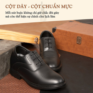 [8CM] Giày Nam Đế Cao T&Tra T86 Đen - Ít Dốc Mang Thoải Mái Hơn