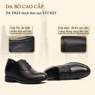 [8CM] Giày Nam Đế Cao T&Tra T86 Đen - Ít Dốc Mang Thoải Mái Hơn