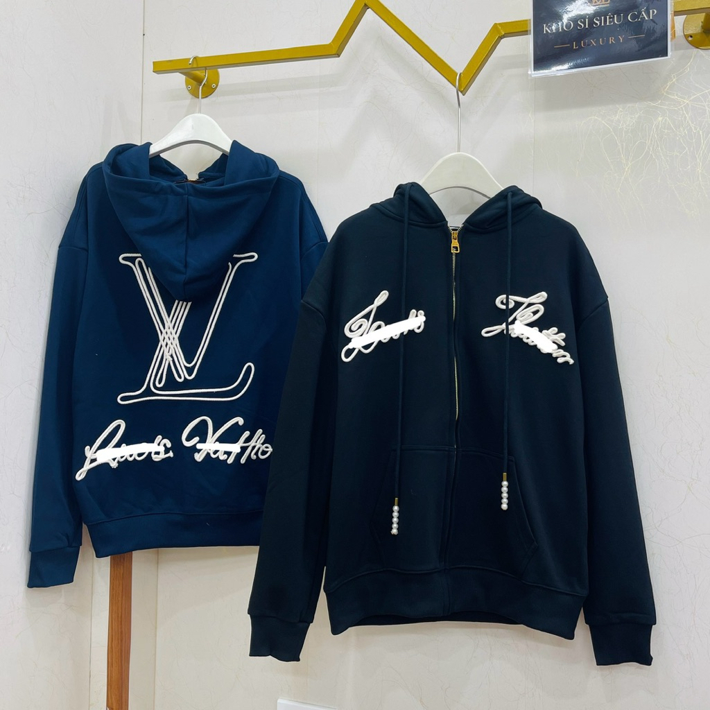 [💥 HOT ITEM]  Áo Khoác Phao - Jacket Lệ Vi Thêu Logo Dây Thừng Phối Hạt Ngọc - Bản Cao Cấp