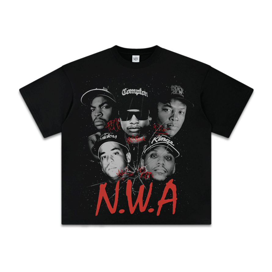 Áo Thun NWA Unisex Oversize, Áo Phông Rapper Ice Cube Dr. Dre Eazy E Hiphop Streetwear 100% Cotton