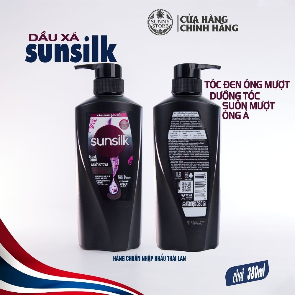 Dầu Xả Sunsilk Black Shine 380ml Thái Lan Dưỡng Tóc Óng Mượt - SUNNY STORE – Tạp Hoá Thái Lan