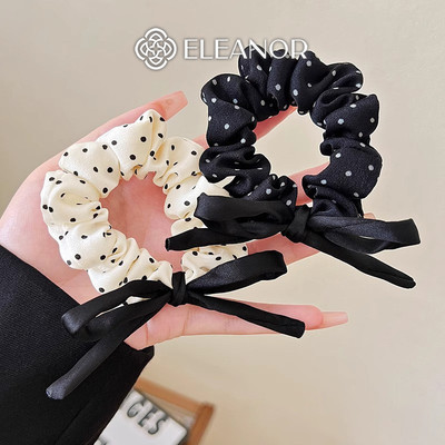 Dây buộc tóc nữ Eleanor Accessories thiết kế hình nơ phối chấm bi phụ kiện tóc cột tóc 10924
