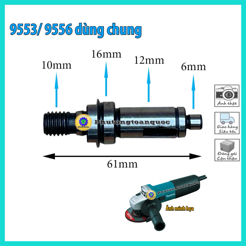 Cốt, Trục Máy Mài Góc Makita 9553 Và 9556 Dùng Chung M9506B, MT964 (324488-3)