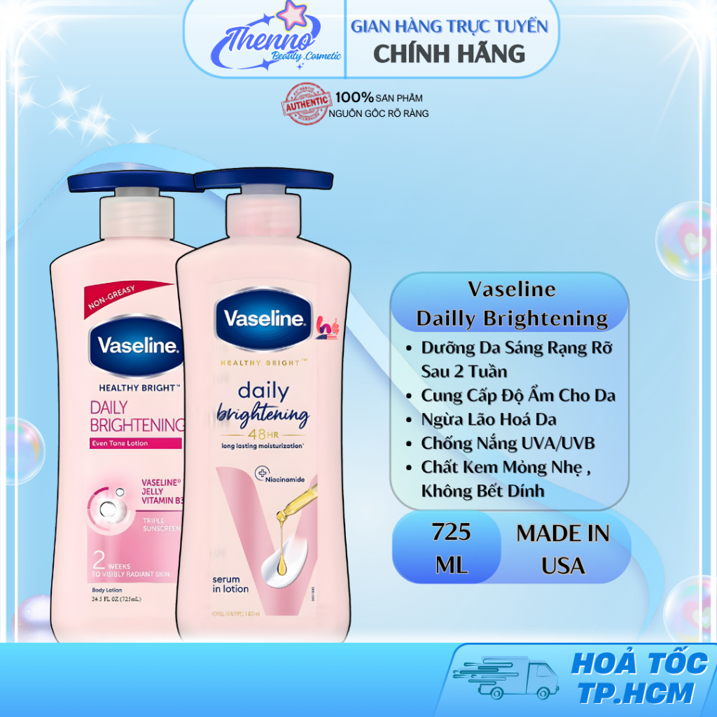 Sữa Dưỡng Thể Vaseline Healthy White UV Lightening Body Lotion 725ml - Bảng Mới