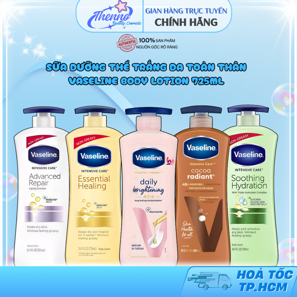 Sữa Dưỡng Thể Trắng Da Toàn Thân Vaseline Body Lotion 725ml Mẫu Mới - Bảng Mỹ Dưỡng Ẩm Dưỡng Da Giúp