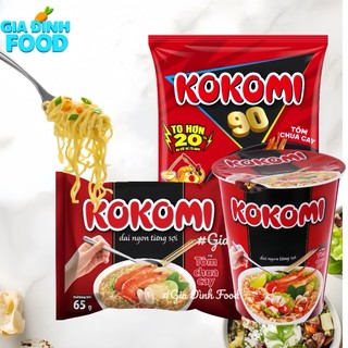  Mì Kokomi tôm chua cay combo 5 gói ly 65g và 90g 
