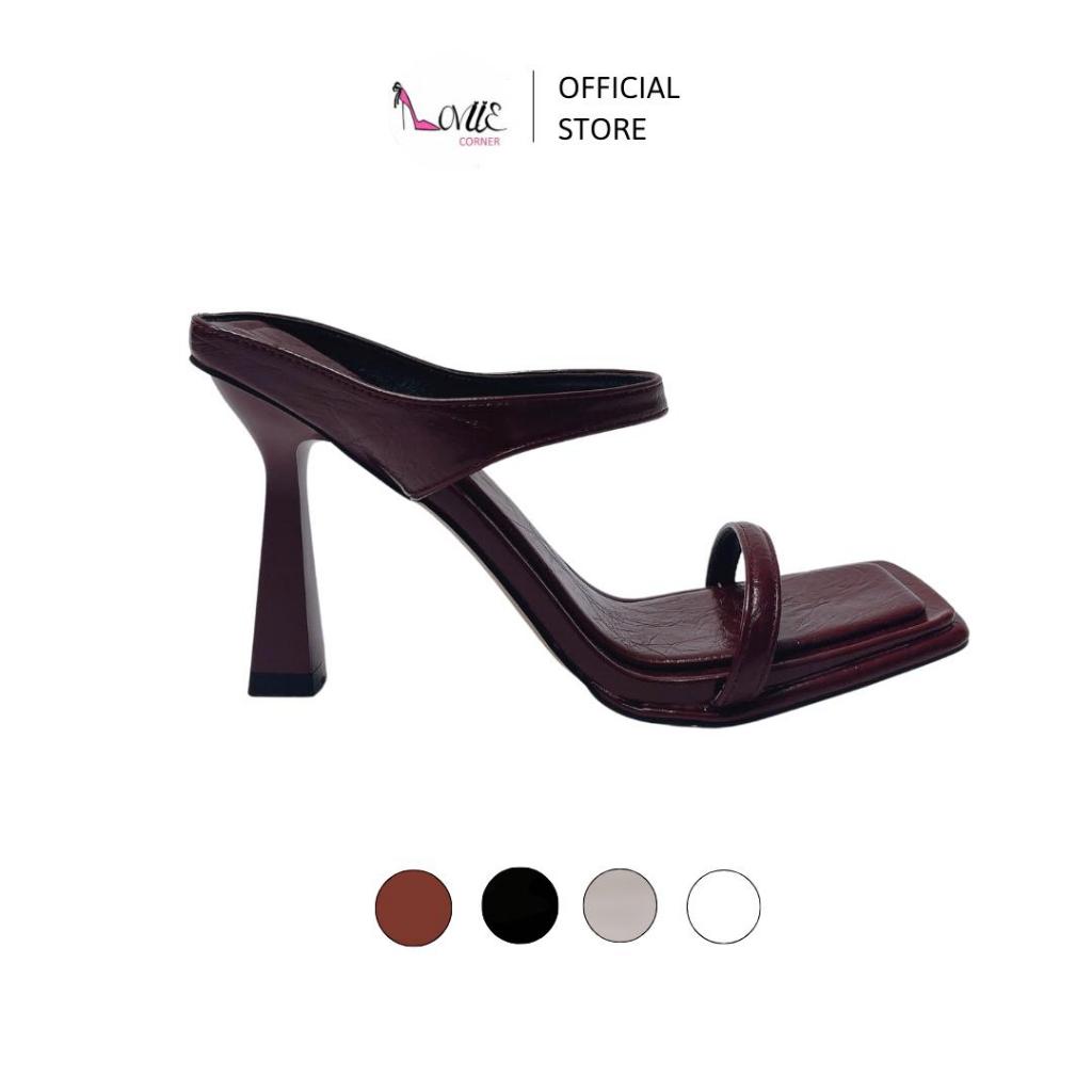 LOVIIECORNER DÉP CAO GÓT NỮ MŨI VUÔNG - GUỐC MULES NỮ CÔNG SỞ QUAI NGANG MẢNH BASIC GÓT 9 PHÂN - D23