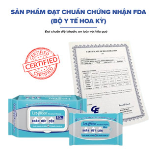 Khăn Ướt Cồn Let-Green Gói 50 Miếng Cồn 75 Độ Diệt Khuẩn 99.9%, Vệ Sinh Nấm Mốc Tủ Quần Áo Giày Dép Hiệu Quả Mùa Ẩm