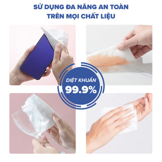 Khăn Ướt Cồn Let-Green Gói 50 Miếng Cồn 75 Độ Diệt Khuẩn 99.9%, Vệ Sinh Nấm Mốc Tủ Quần Áo Giày Dép Hiệu Quả Mùa Ẩm