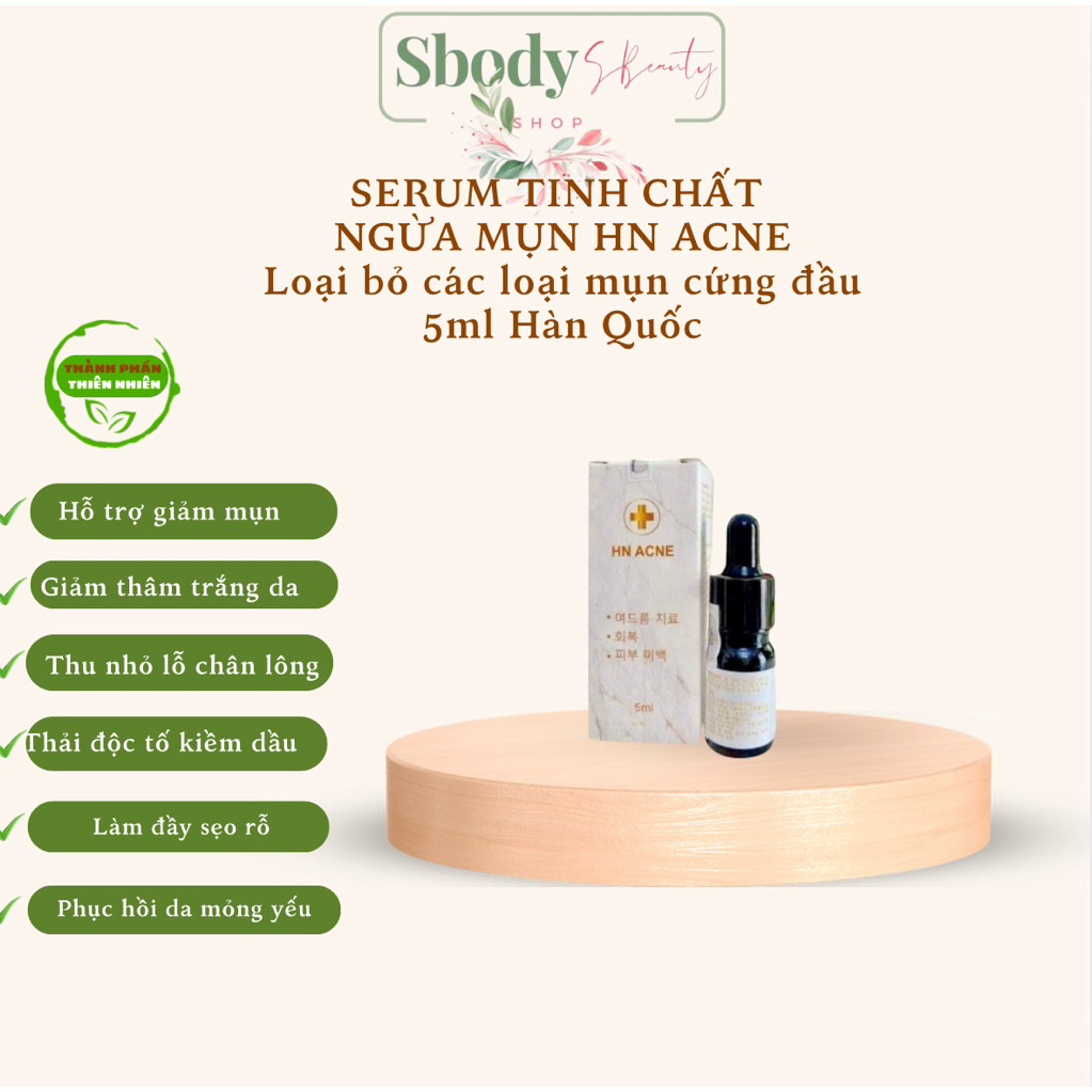 Serum ngừa mụn HN ACNE 5ml Hàn Quốc hỗ trợ giảm mụn, thâm, sẹo hiệu quả