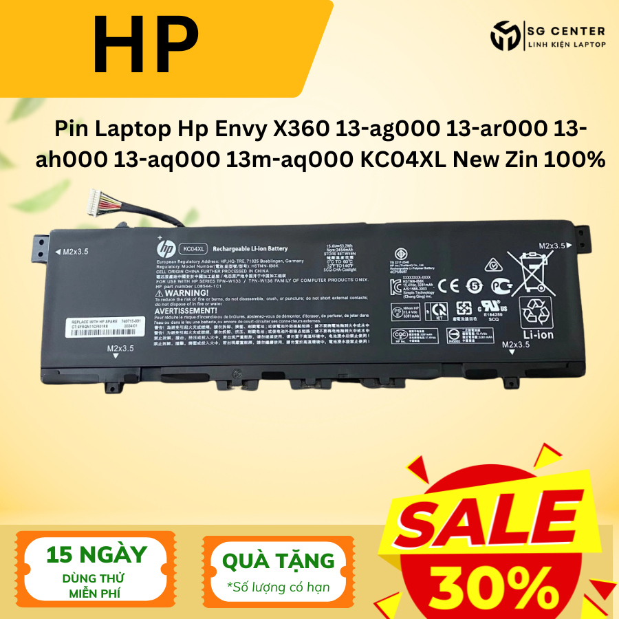 Pin LAPTOP H.P ENVY X360 13-AH 13-AQ 13- AR 13-ah000 13-aq000 13m-aq000 Mã Pin KC04XL Zin Logo 100%