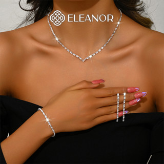 Dây chuyền bông tai lắc tay nữ Eleanor Accessories bộ trang sức đính đá phụ kiện trang sức 10838