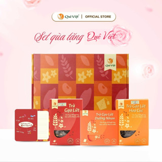  Set quà Quê Việt - Trà Gạo Lứt Quê Việt 150g Trà Gạo Lứt Hoa Cúc Quê Việt 150g Trà Gạo Lứt Dưỡng Nhan 100gr 