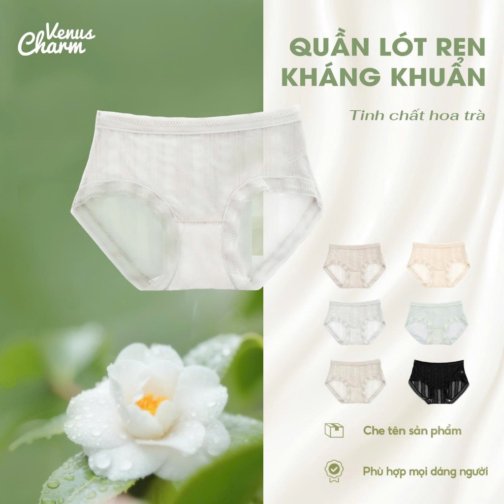 Quần lót ren kháng khuẩn tinh chất hoa trà sợi 10D siêu mỏng 9658 | BigBuy360 - bigbuy360.vn