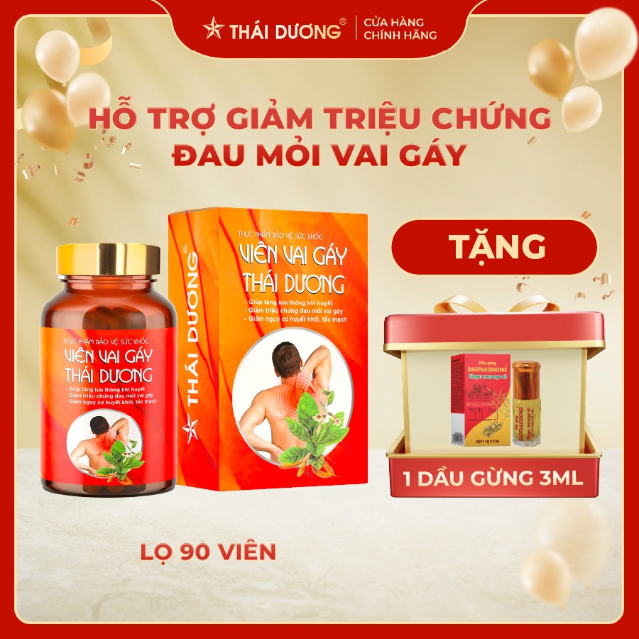 [Lọ 90 Viên] Viên Vai Gáy Thái Dương - Hỗ Trợ Giảm Triệu Chứng Đau Mỏi Cổ Vai Gáy