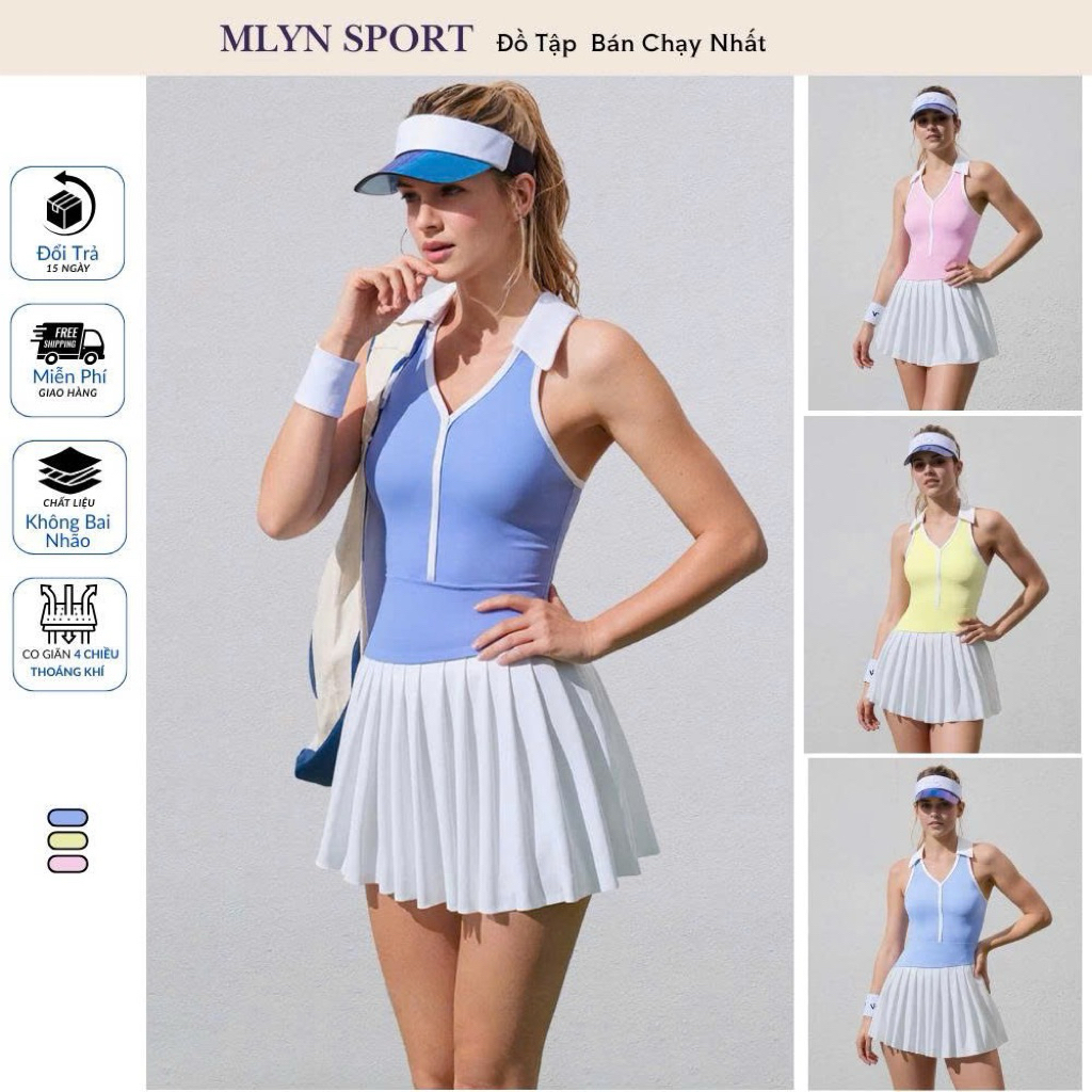 Váy Nữ MLYN Sport – Đầm Tập Thể Thao Cao Cấp, Thiết Kế Sang – Xoè Thanh Lịch, Co Giãn Thoải Mái, Tôn