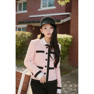  Hilary Jacket - Áo Khoác Tweed Hồng Phối Đen Thiết Kế Sang Trọng Phù Hợp Mọi Phong Cách Thời Trang 