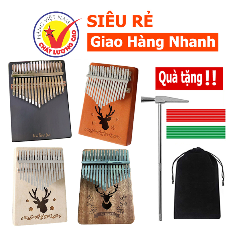 Đàn kalimba GIÁ RẺ KHẮC 17 phím màu đen hình chữ nhật gỗ nguyên khối khắc chữ kalimba , đồ chơi âm nhạc cho bé chơi