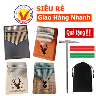 Đàn kalimba GIÁ RẺ KHẮC 17 phím màu đen hình chữ nhật gỗ nguyên khối khắc chữ kalimba , đồ chơi âm nhạc cho bé chơi