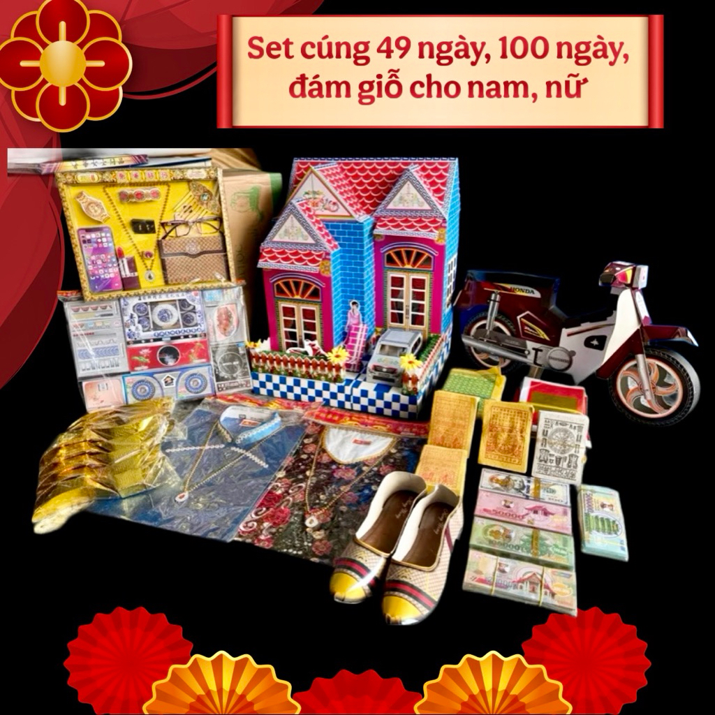 Combo giấy cúng 49 ngày, 100 ngày, đám giỗ cho nam, nữ _ Cúng người Đã khuất