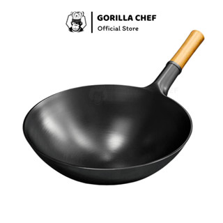 Chảo thép chống dính cán gỗ 32-45cm Gorilla Chef chất lượng cao chuyên dùng cho bếp nhà hàng kinh doanh 