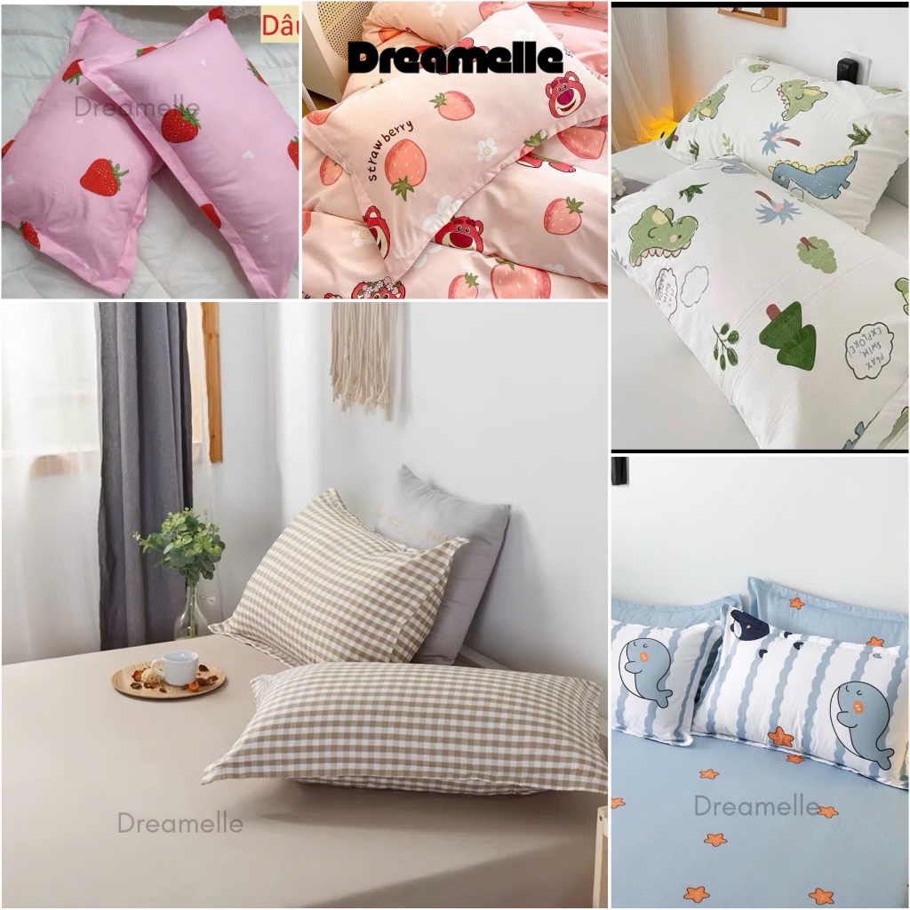 Vỏ gối đầu , Vỏ gối nằm Cotton Poly 45x65cm (1 chiếc)