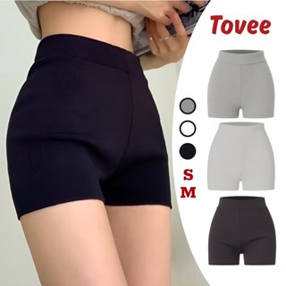  Quần BIKER SHORT Chất Thun Gân QU01 Quần Đùi Nữ Cạp Cao Tập Gym Yoga Dance Siêu Ôm Nâng Mông Thể Thao TOVEE 