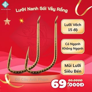  Lưỡi Câu Nanh Sói Vẩy Rồng Chuyên Câu Cá Rô Chép Trắm COMBO 20 - 50 Lưỡi From To Săn Hàng Chất Liệu Thép Carbon LC-5 