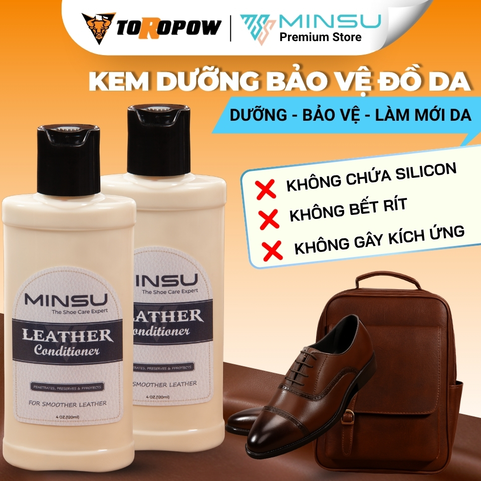 Kem Dưỡng Và Bảo Vệ Đồ Da Leather Conditioner MINSU M7969, Dưỡng Giày, Ghế Sofa, Túi Xách, Áo Nội Thất Xe Hơi Bằng Da