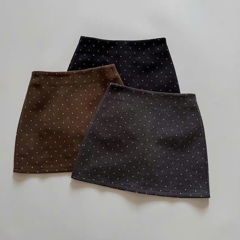 (HÀNG QC-Tag lụa) Chân váy nữ chữ A chất dạ ép chấm bi có lót quần CV5765 HÀNG QC